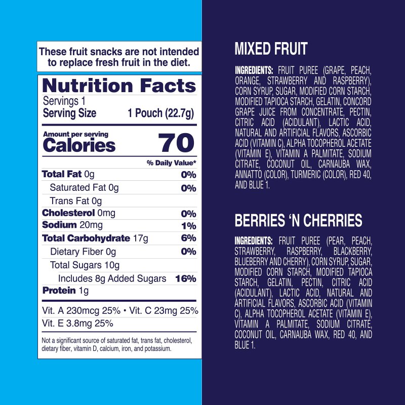 WELCHS FRUIT SNACKS MIXED YPF5 FRUIT BERRIES N CHERRIES BULK PACK 60