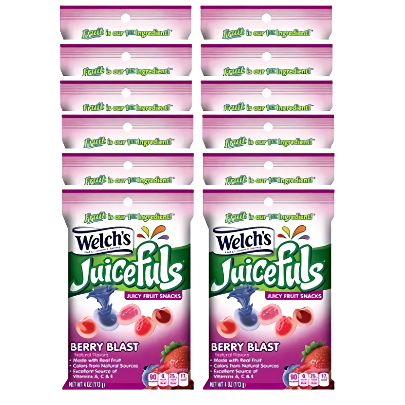 WELCHS JUICEFULS BERRY BLAST SNACKS 4 OZ PACK OF 12
