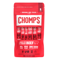 CHOMPS GRASS-FED ORIGINAL BEEF JERKY MEAT SNACK 8 PACK 1.15OZ STICKS