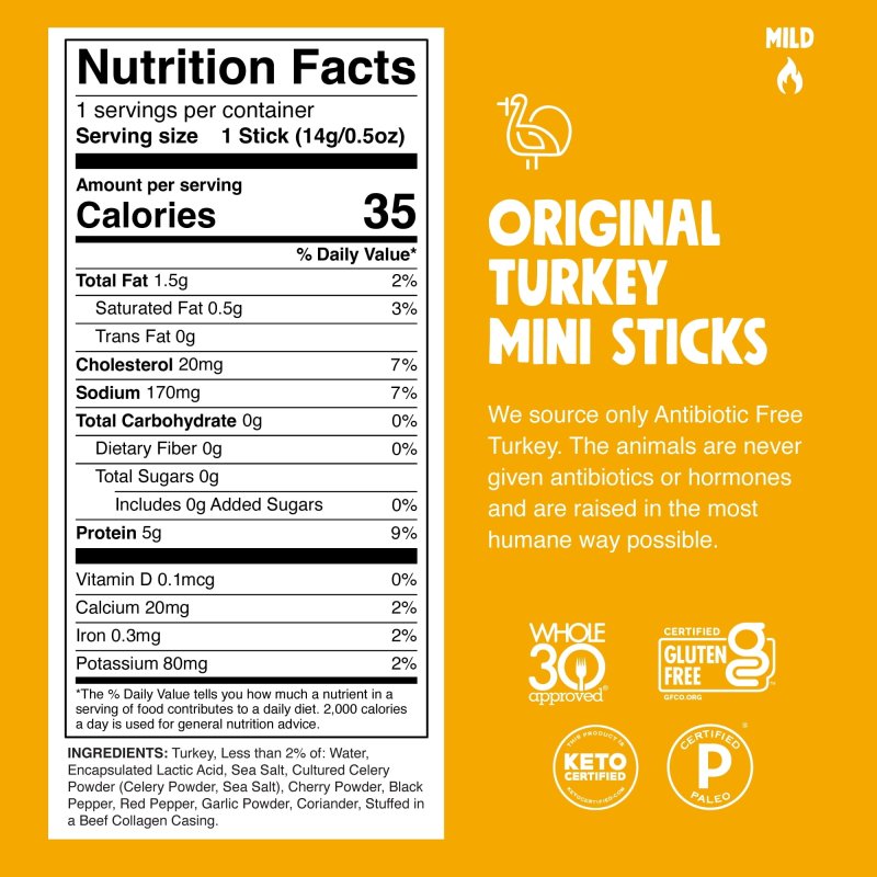 CHOMPS MINI ANTIBIOTIC-FREE ORIGINAL TURKEY CHOMPLINGS 6 PACK 0.5OZ STICKS