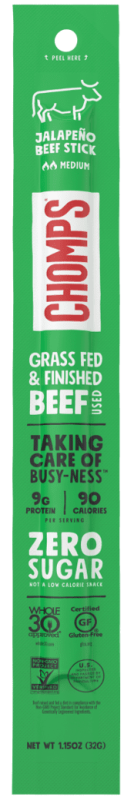 CHOMPS GRASS FED JALAPEñO BEEF MEAT SNACK 1.15OZ STICK