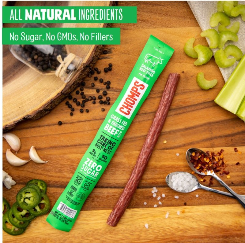 CHOMPS GRASS FED JALAPEñO BEEF MEAT SNACK 1.15OZ STICK