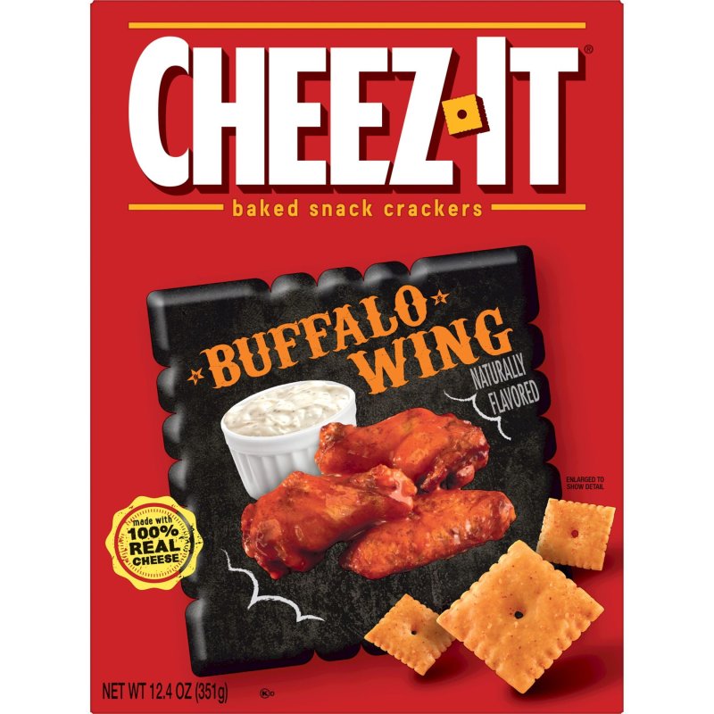 CHEEZ-IT BUFFALO WING CHEESE CRACKERS BAKED SNACK 12.4 OZ