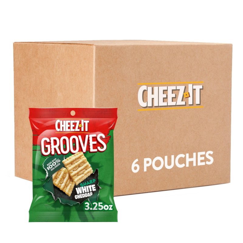 CHEEZ-IT GROOVES SHARP WHITE CHEDDAR CRISPY CRACKER