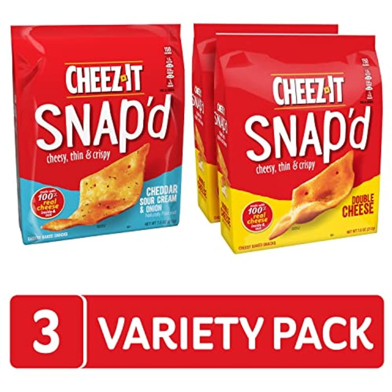 CHEEZ-IT SNAPD CHEESE CRACKER CHIPS THIN CRISPS BULK LUNCH SNACKS
