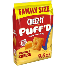 CHEEZ-IT PUFF'D CHEESY BAKED SNACKS PUFFED SNACK CRACKERS KIDS SNACKS DOUBLE CHEESE 9.6OZ BAG