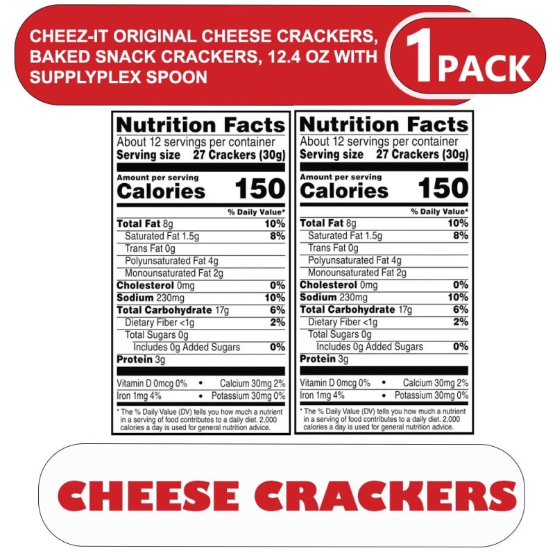 CHEEZ-IT ORIGINAL CHEESE BAKED SNACK CRACKERS 12.4 OZ