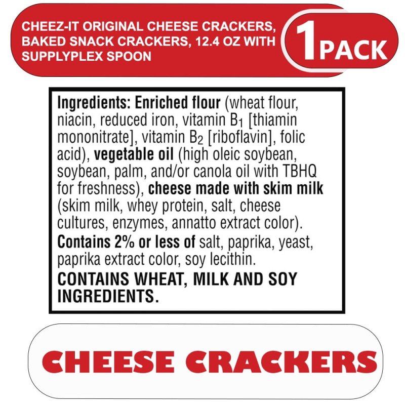 CHEEZ-IT ORIGINAL CHEESE BAKED SNACK CRACKERS 12.4 OZ