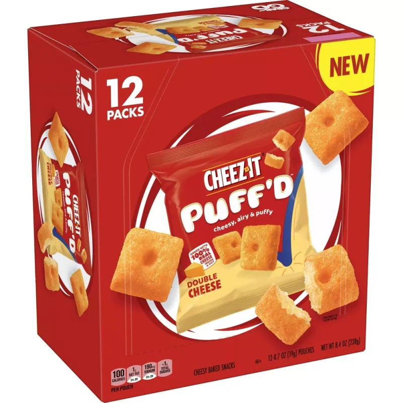 CHEEZ-IT PUFFD DOUBLE CHEESE 8.4OZ 12CT