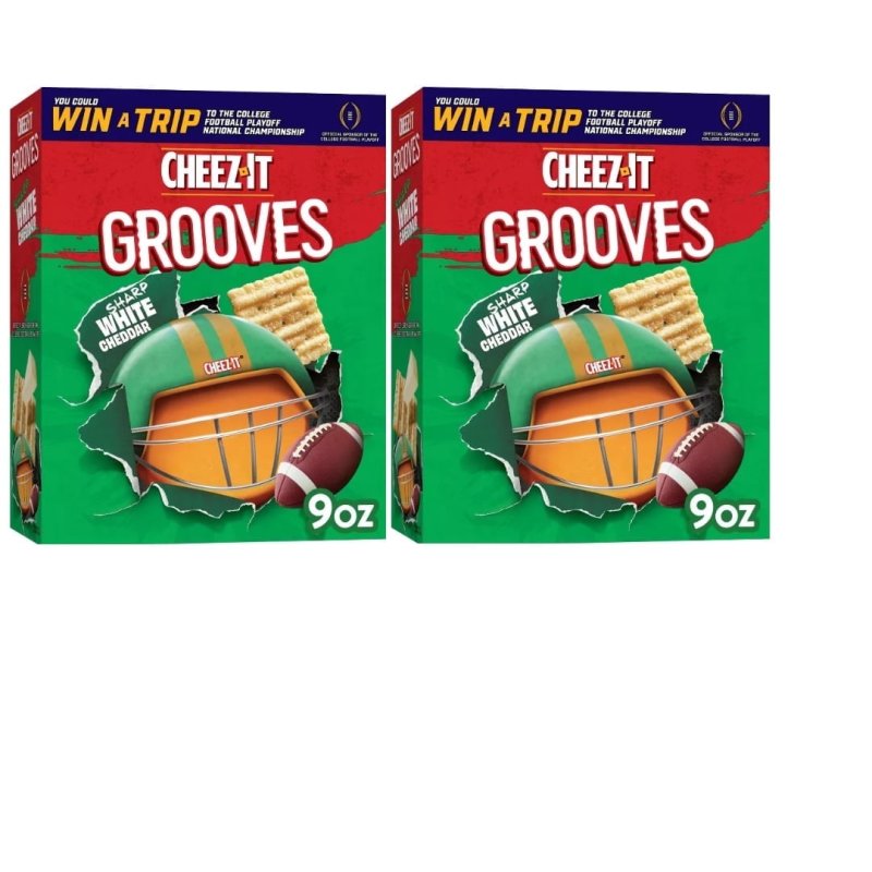 CHEEZ-IT GROOVES SHARP WHITE CHEDDAR CRACKERS 9OZ PACK OF 2