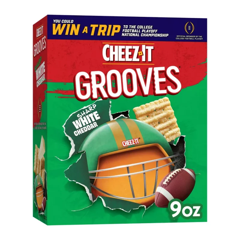 CHEEZ-IT GROOVES SHARP WHITE CHEDDAR CRACKERS 9OZ PACK OF 2