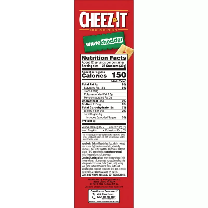 CHEEZ-IT WHITE CHEDDAR BAKED SNACK CRACKERS 12.4OZ PACK OF 2