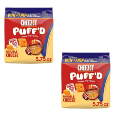 CHEEZ-IT PUFFD DOUBLE CHEESE CHEESY BAKED SNACKS PUFFED SNACK CRACKERS 2PACK