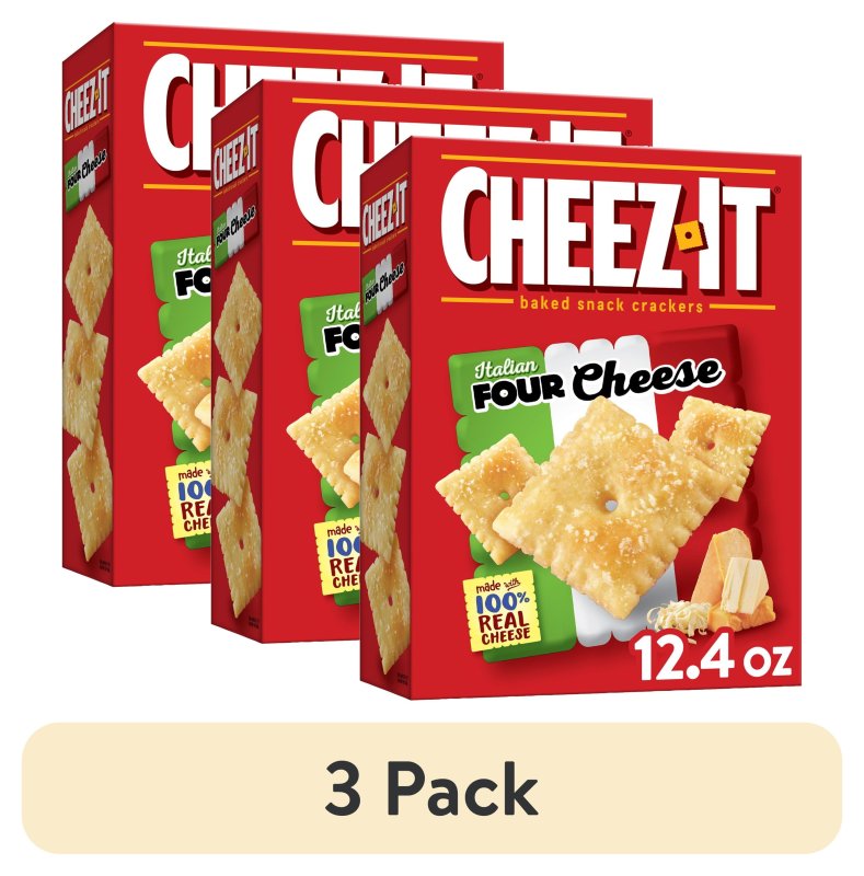 CHEEZ-IT ITALIAN FOUR CHEESE CRACKERS BAKED SNACK 12.4 OZ 3 PACK