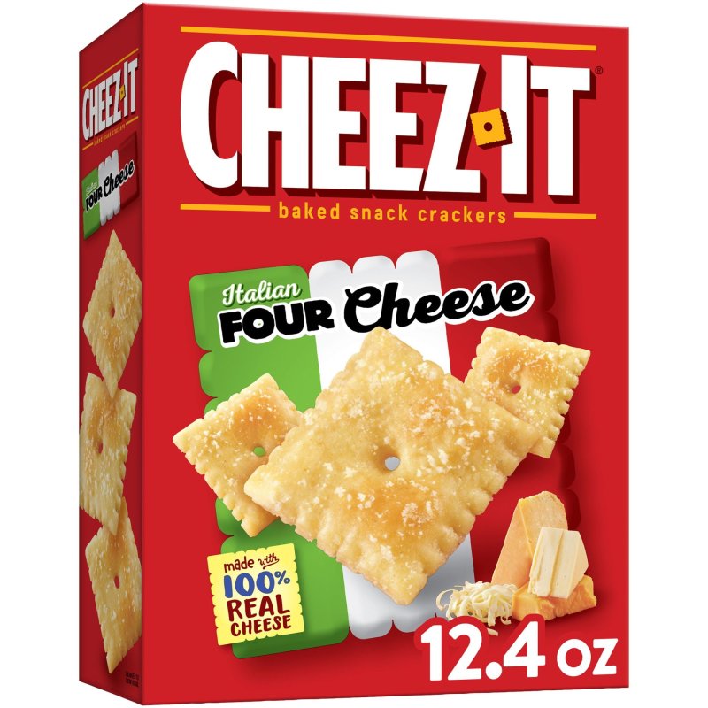 CHEEZ-IT ITALIAN FOUR CHEESE CRACKERS BAKED SNACK 12.4 OZ 3 PACK