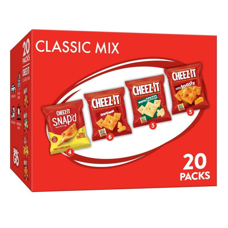 CHEEZ-IT CHEESE LOVERS MULTIPACK CRACKERS 19.1OZ 20CT TWIN PACK