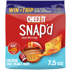 CHEEZ-IT SNAP'D CHEDDAR SOUR CREAM ONION CRACKER CHIPS THIN CRISPS 7.5 OZ PACK OF 8