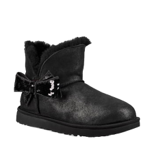 UGG AUSTRALIA WOMEN'S SIZE 6 1096012-BLK BLACK SHEEPSKIN WARM WINTER BOOTS