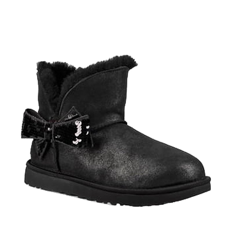 UGG AUSTRALIA WOMEN'S SIZE 6 1096012-BLK BLACK SHEEPSKIN WARM WINTER BOOTS