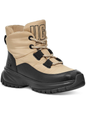 UGG WOMEN'S YOSE PUFFER LACE QUILTED FAUX FUR WINTER SNOW BOOTS