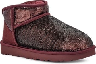 UGG CLASSIC ULTRA MINI MIRROR BALL BOOT KIDS SIZE 5 NAVY BLUE