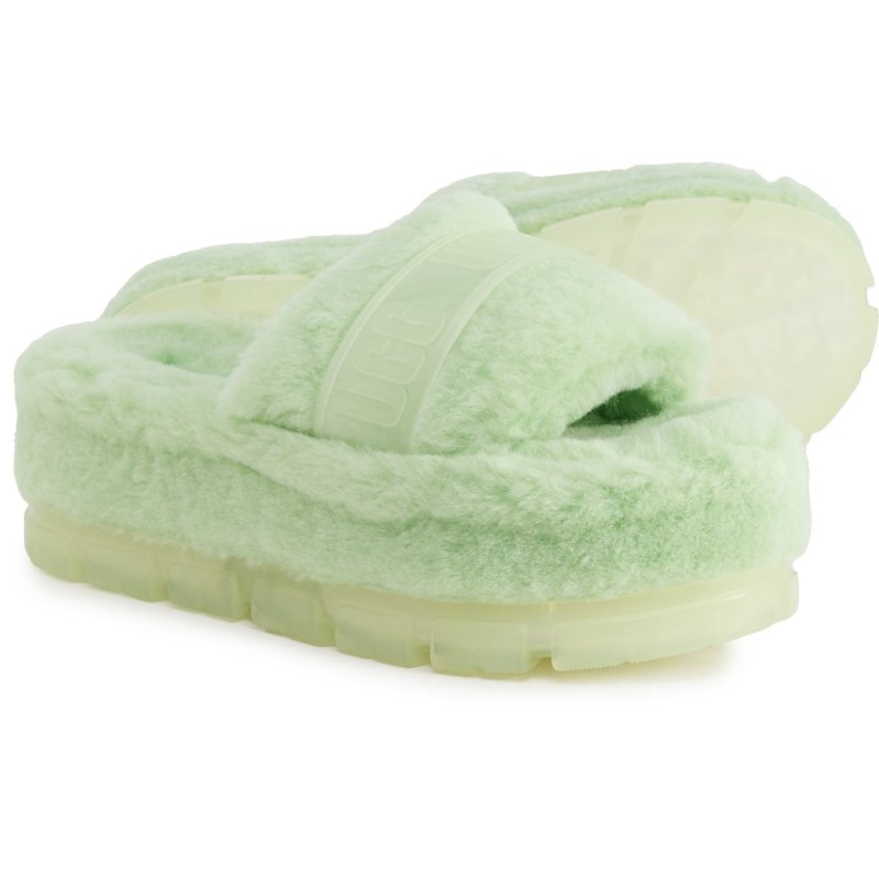 UGG FLUFFITA WOMEN'S PARAKEET GREEN SLIDE SLIPPER US 8 M SIZE