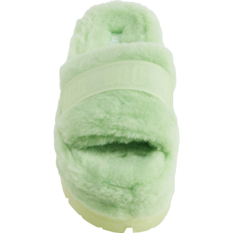 UGG FLUFFITA WOMEN'S PARAKEET GREEN SLIDE SLIPPER US 8 M SIZE