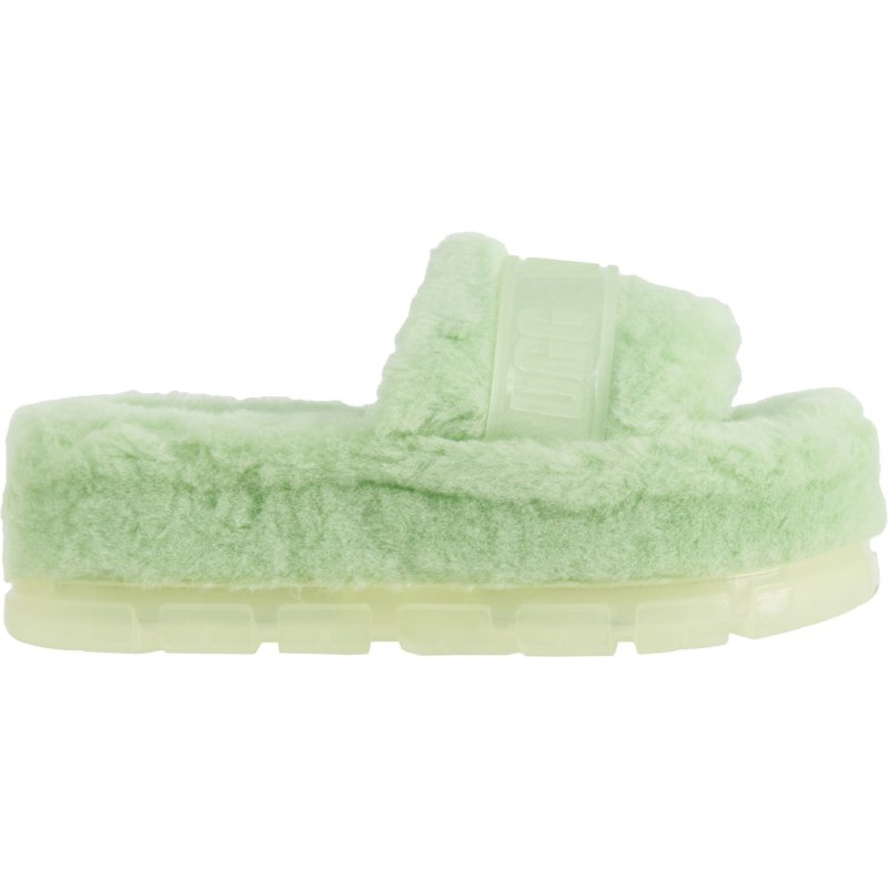 UGG FLUFFITA WOMEN'S PARAKEET GREEN SLIDE SLIPPER US 8 M SIZE