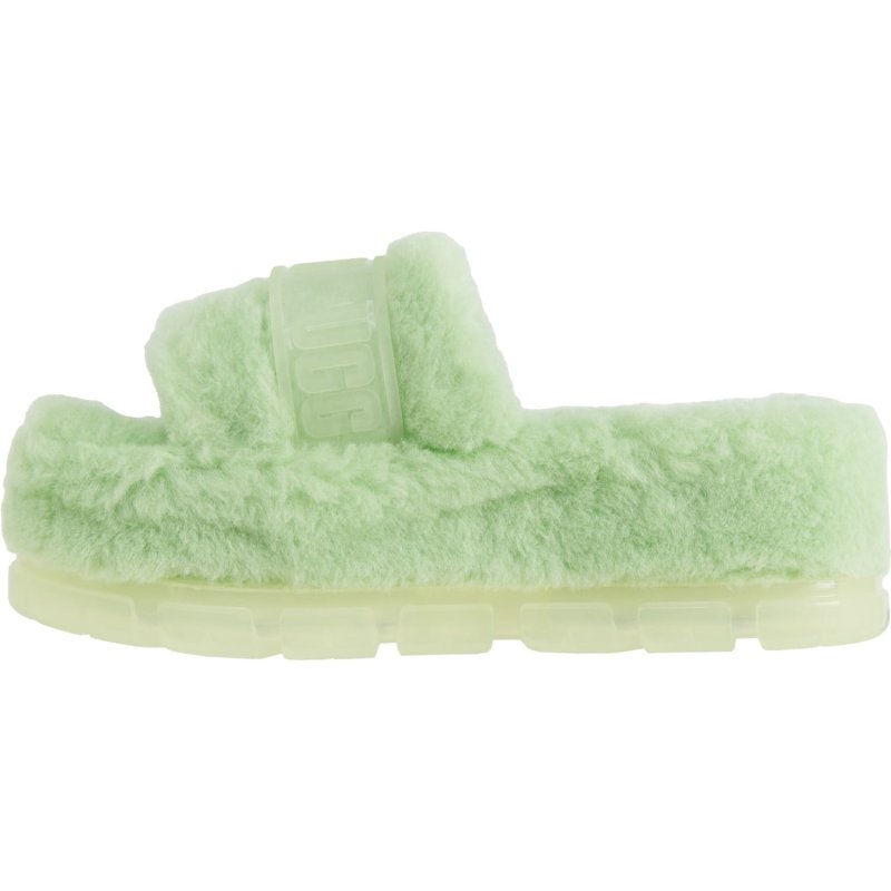UGG FLUFFITA WOMEN'S PARAKEET GREEN SLIDE SLIPPER US 8 M SIZE
