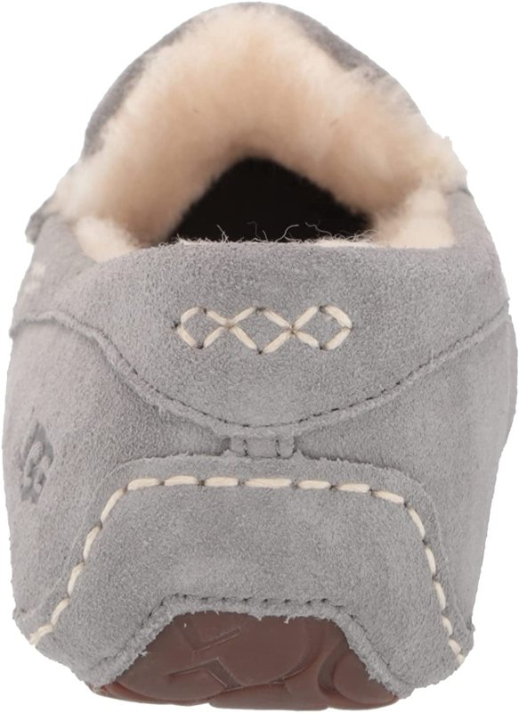 UGG WOMEN'S GRAY PADDED ANSLEY SLIP-ON LEATHER MOCCASINS SHOES SIZE 7