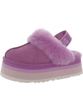 UGG FUNKETTE WOMEN'S SUEDE SHEEPSKIN SLINGBACK PLATFORM SLIPPERS