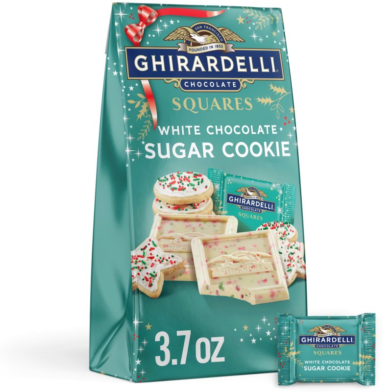 GHIRARDELLI WHITE CHOCOLATE SUGAR COOKIE SQUARES 3.7 OZ