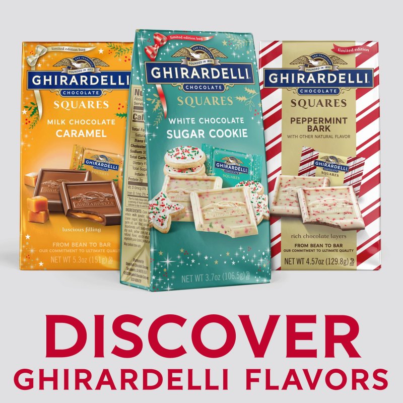 GHIRARDELLI WHITE CHOCOLATE SUGAR COOKIE SQUARES 3.7 OZ
