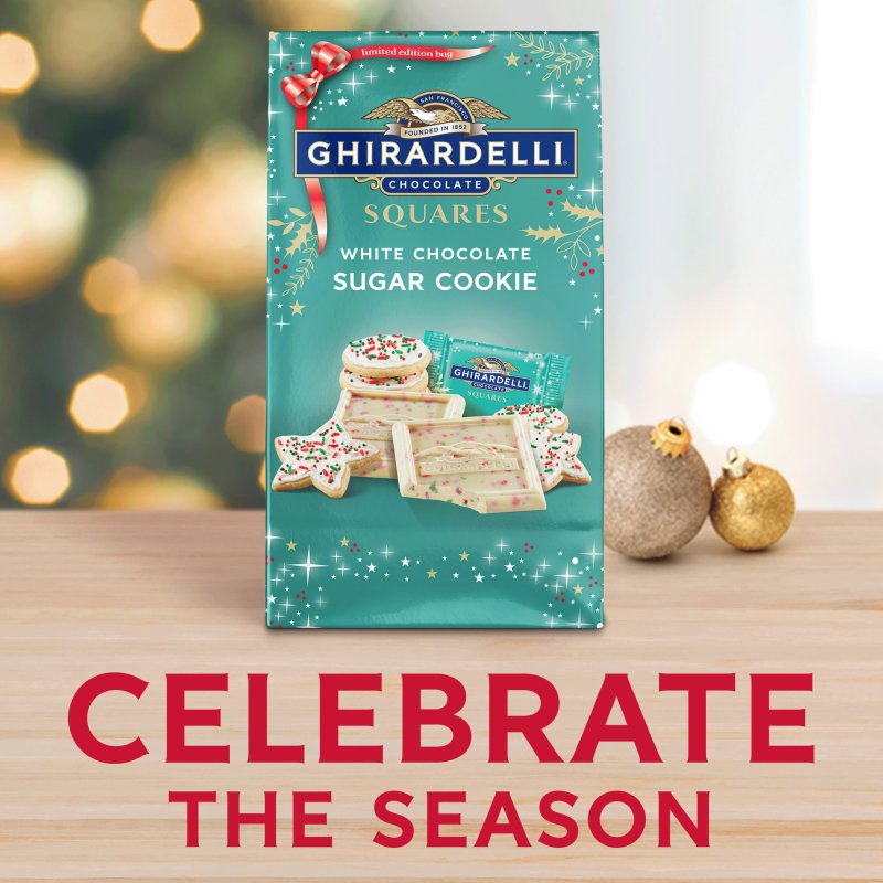 GHIRARDELLI WHITE CHOCOLATE SUGAR COOKIE SQUARES 3.7 OZ