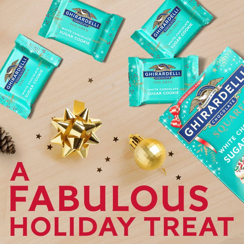 GHIRARDELLI WHITE CHOCOLATE SUGAR COOKIE SQUARES 3.7 OZ