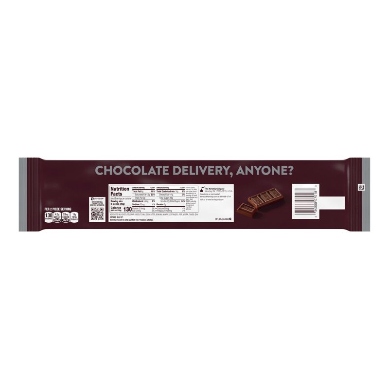 HERSHEYS MILK CHOCOLATE SNACK SIZE BARS 0.45 OZ 12 PACK