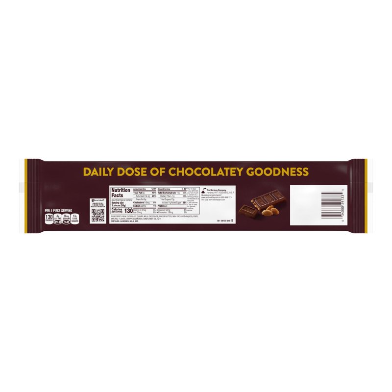 HERSHEY'S MILK CHOCOLATE ALMOND SNACK BARS 0.45 OZ 12 PCS"