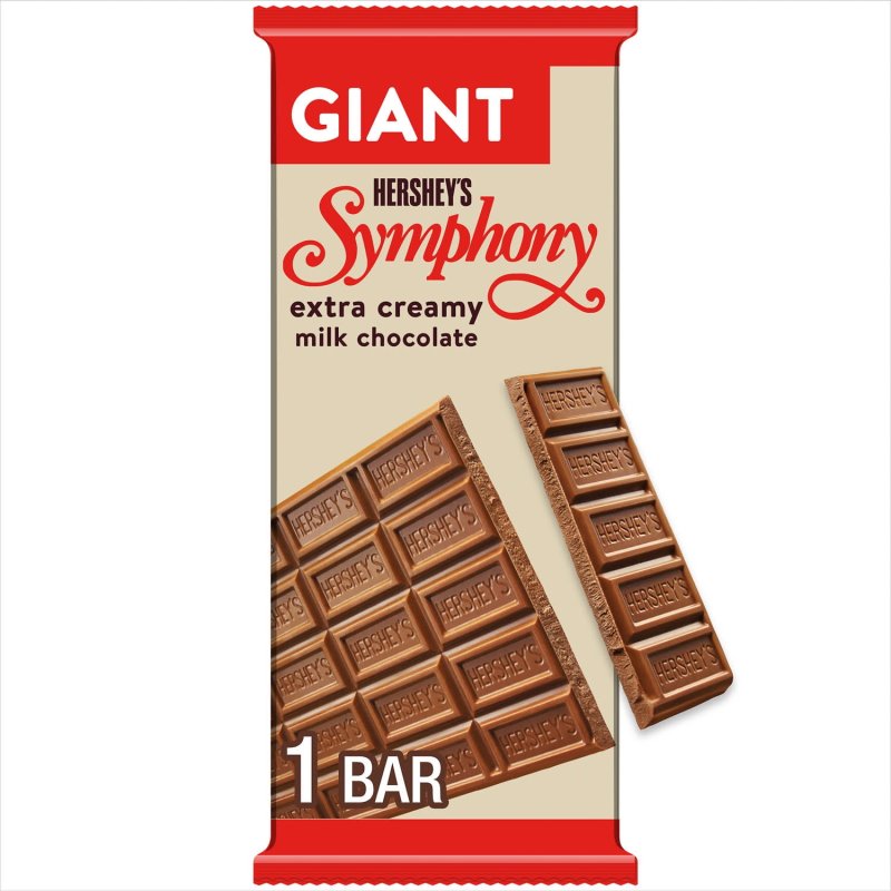 HERSHEY SYMPHONY MILK CHOCOLATE GIANT CANDY BAR 7.37 OZ 25 PIECES