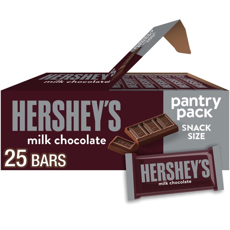 HERSHEYS MILK CHOCOLATE SNACK SIZE CANDY BARS 11.25 OZ 25 PIECES