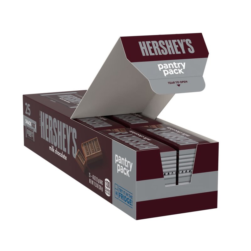 HERSHEYS MILK CHOCOLATE SNACK SIZE CANDY BARS 11.25 OZ 25 PIECES