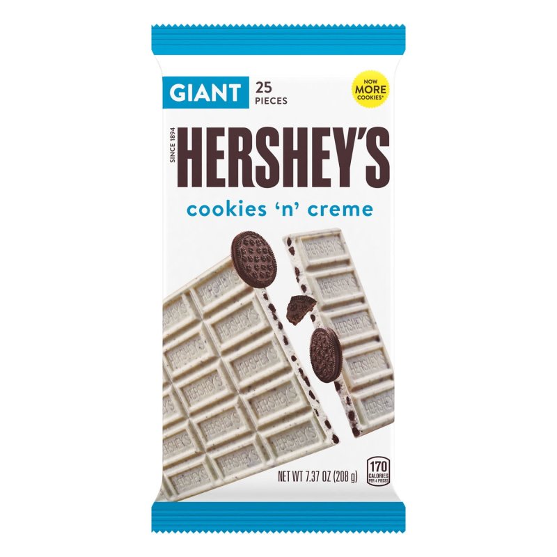 HERSHEYS COOKIES N CREME GIANT CANDY BARS 7.37 OZ 25 PIECES