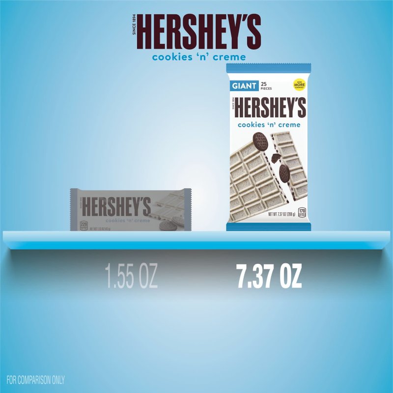 HERSHEYS COOKIES N CREME GIANT CANDY BARS 7.37 OZ 25 PIECES