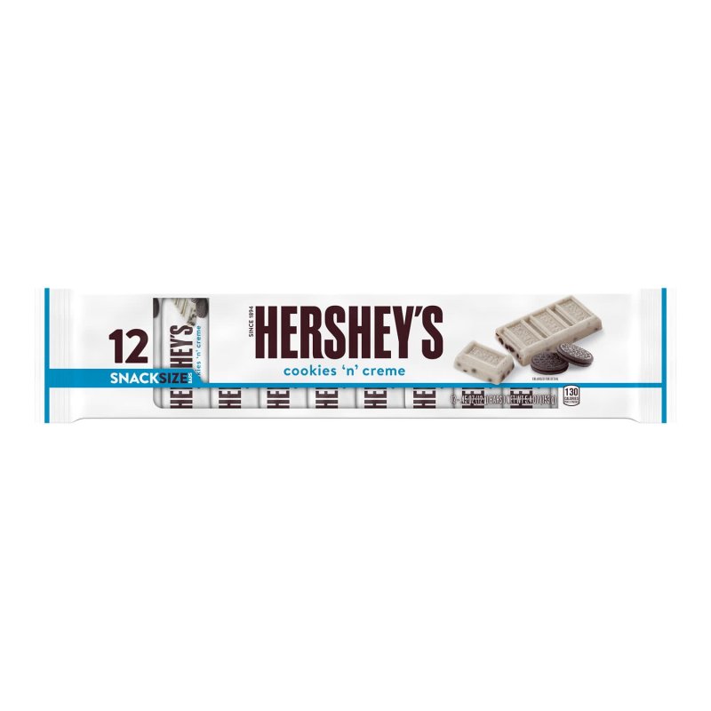 HERSHEYS COOKIES N CREME SNACK SIZE CANDY BARS 045 OZ 12 COUNT