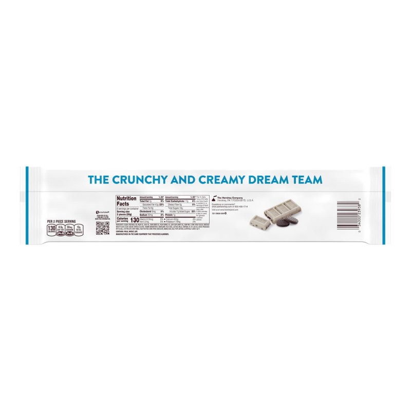 HERSHEYS COOKIES N CREME SNACK SIZE CANDY BARS 045 OZ 12 COUNT