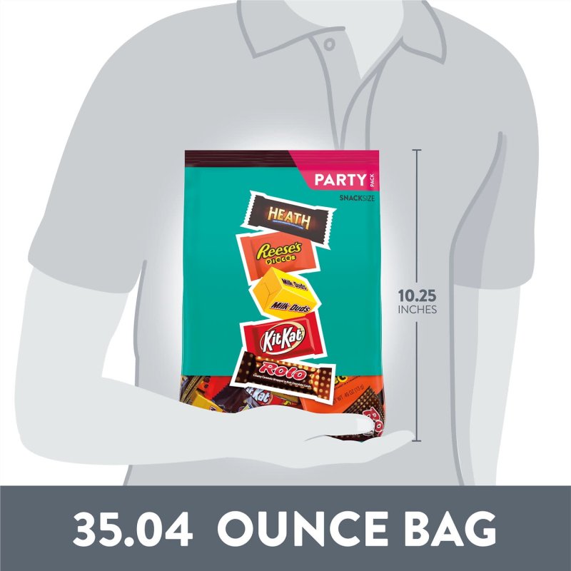 HERSHEY ASSORTED FLAVORED SNACK SIZE CANDY PARTY PACK 35.04 OZ
