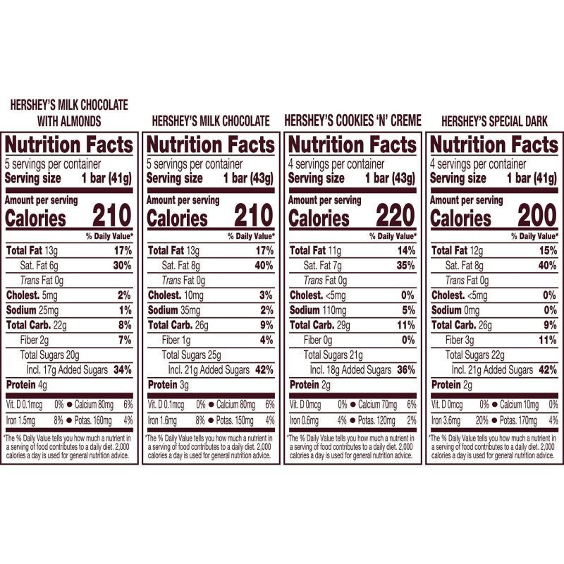 HERSHEY'S ASSORTED MILK CHOCOLATE WHITE CREME CANDY BOX 27 OZ 18 BARS