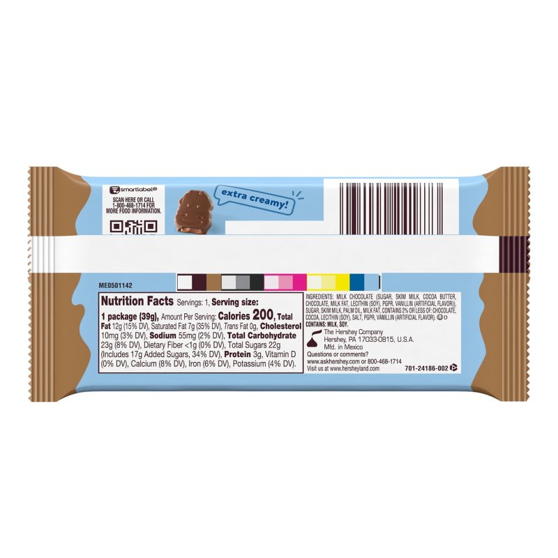 HERSHEY'S MILKLICIOUS MILK CHOCOLATE BAR 1.4 OZ