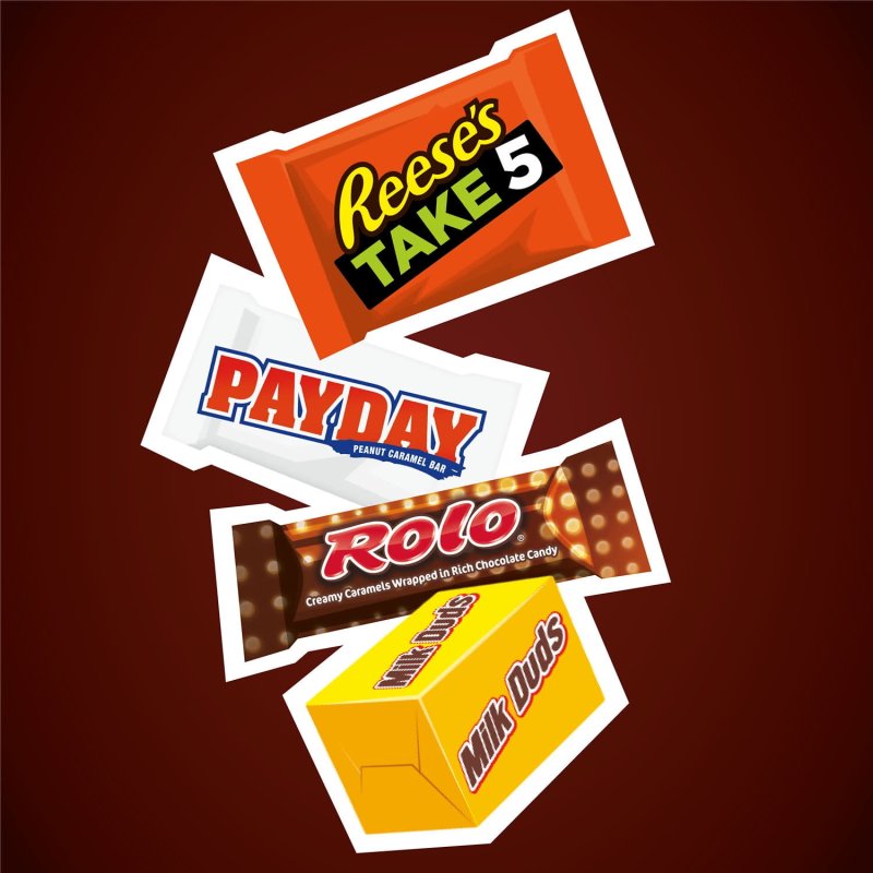 HERSHEY ASSORTED CARAMEL FLAVORED SNACK SIZE CANDY PARTY PACK 32.08 OZ