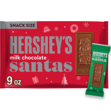 HERSHEY MILK CHOCOLATE SNACK SIZE SANTAS CHRISTMAS CANDY BAG 9 OZ