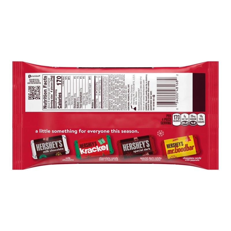 HERSHEYS MINIATURES ASSORTED CHOCOLATE CHRISTMAS CANDY BAG 9.9 OZ